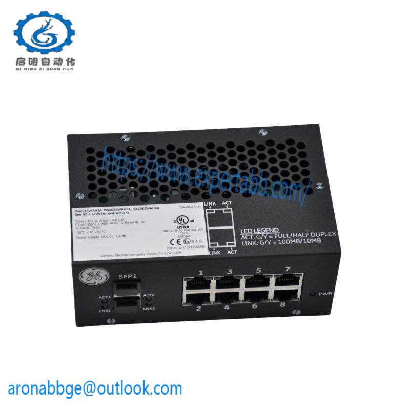 is420eswah3a_ge_mark_vie_ionet_switch.jpg General Electric IS420ESWAH3A - Mark VIe Series IONet Switch, Efficient Industrial Control Solution