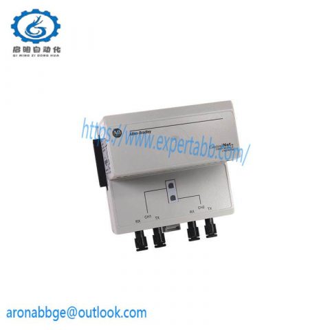 Allen-Bradley 1786-RPFM Dual Fiber Optic Channel, ControlNet, High-Speed Fiber, DIN Rail Mounting, Industrial Grade